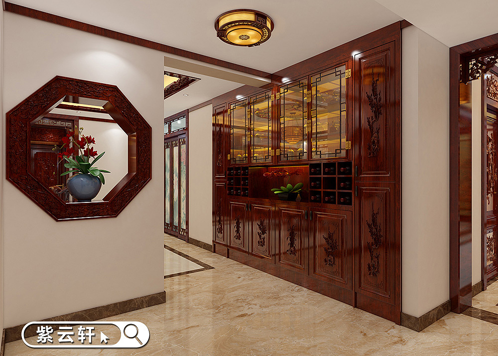 别墅中式设计风格 门厅