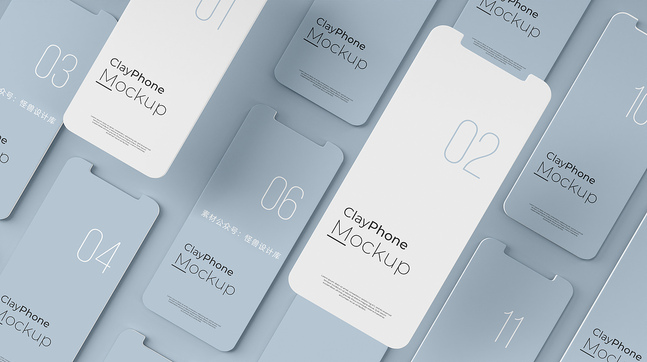 源文件分享—17款手机屏幕APP界面UI设计卡片展示样机