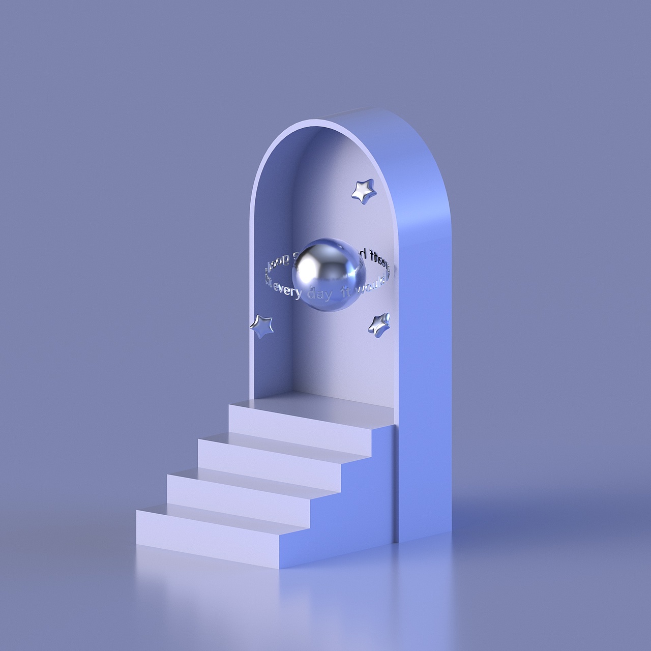 临摹作品三维场景c4d场景渲染旋转星辰建模贴图曲曲音乐app101碳酸