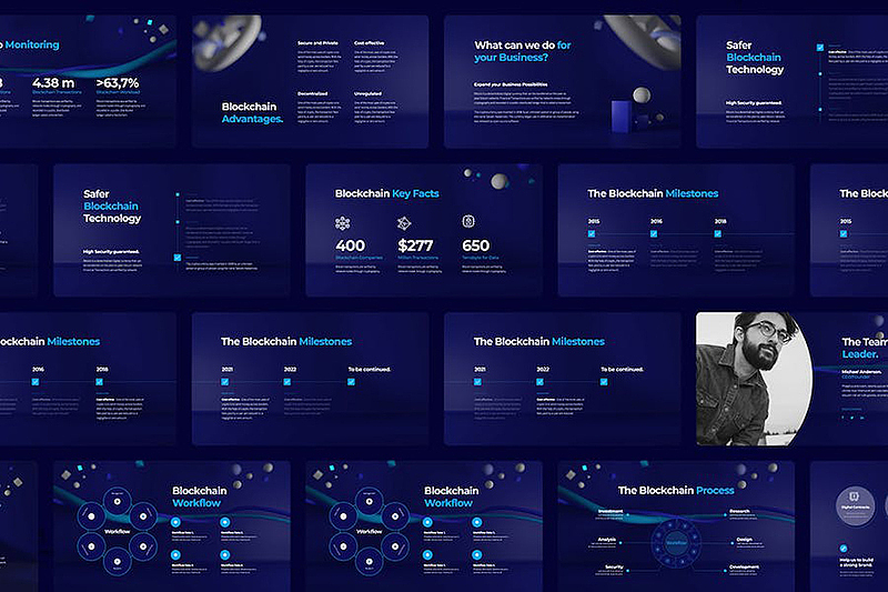 60页蓝色科技风营销推广项目资金众筹主题PPT模板