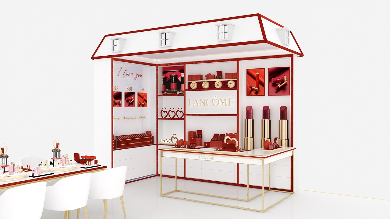 化妆品展台设计 兰蔻七夕LANCOME（图ZMzMxOTg4NTY0） - 展陈设计 - 站酷设计师clean_Liu原创素材 - 站酷ZCOOL