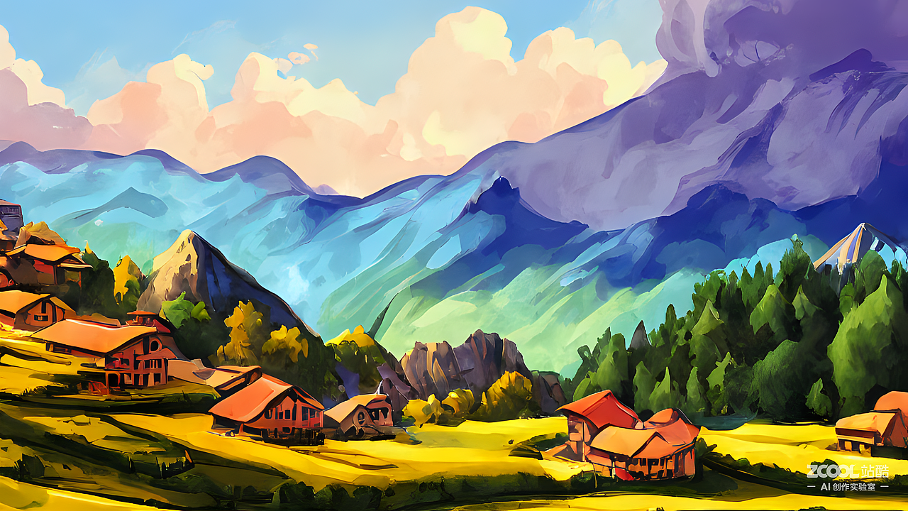 #AI创作实验室#山野写生（图ZMzI1NjkzNDUy） - AI作品 - 站酷设计师星FH原创素材 - 站酷ZCOOL