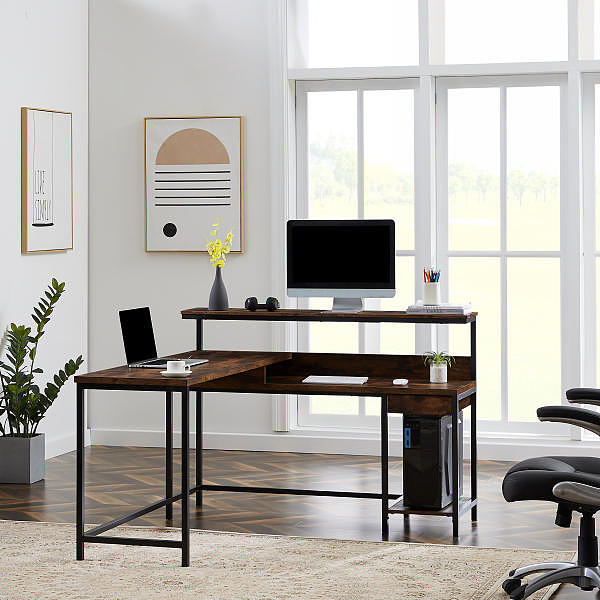 电脑桌拍摄,家具摄影,电脑桌场景现场拍摄图