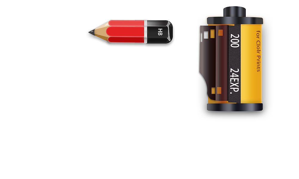 铅笔和胶卷的练习