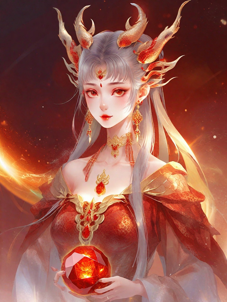 AI绘画｜红色系小龙女