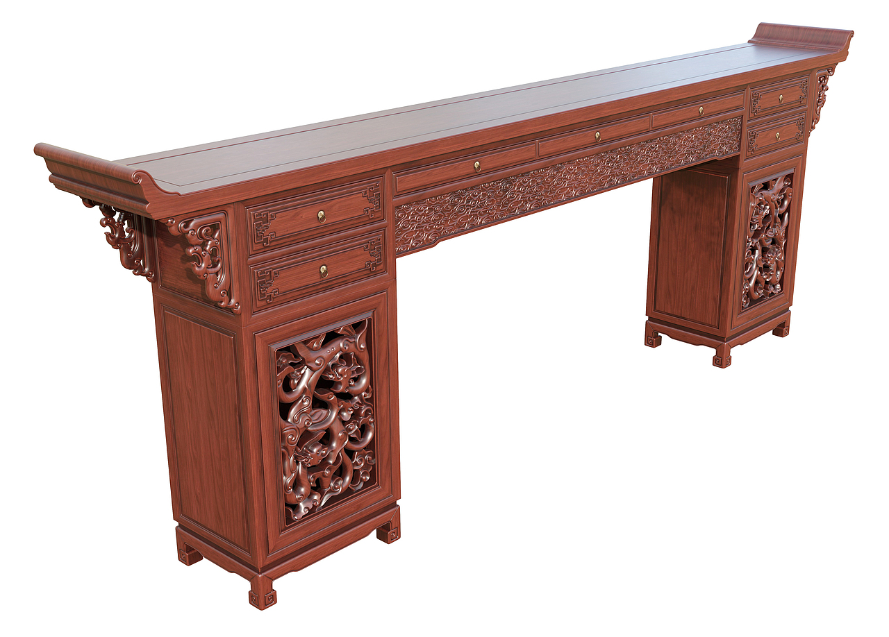 №347中式条案建模渲染教程（图ZMzQxNDEyNTA0） - 生活用品 - 站酷设计师古色谷香原创素材 - 站酷ZCOOL