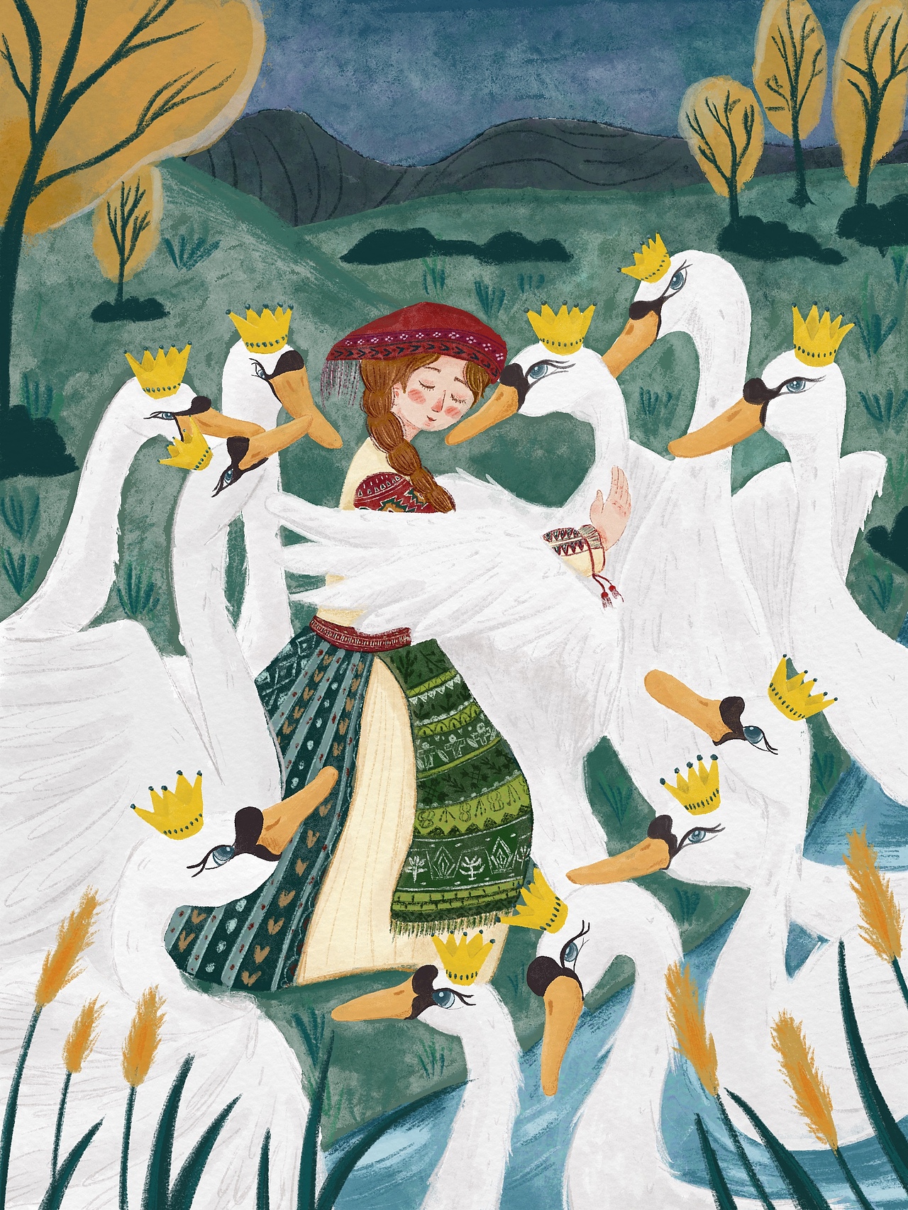 （野天鹅）故事配图-练习作品（图ZMzUwMjA2ODg4） - 儿童插画 - 站酷设计师橙心suki原创素材 - 站酷ZCOOL