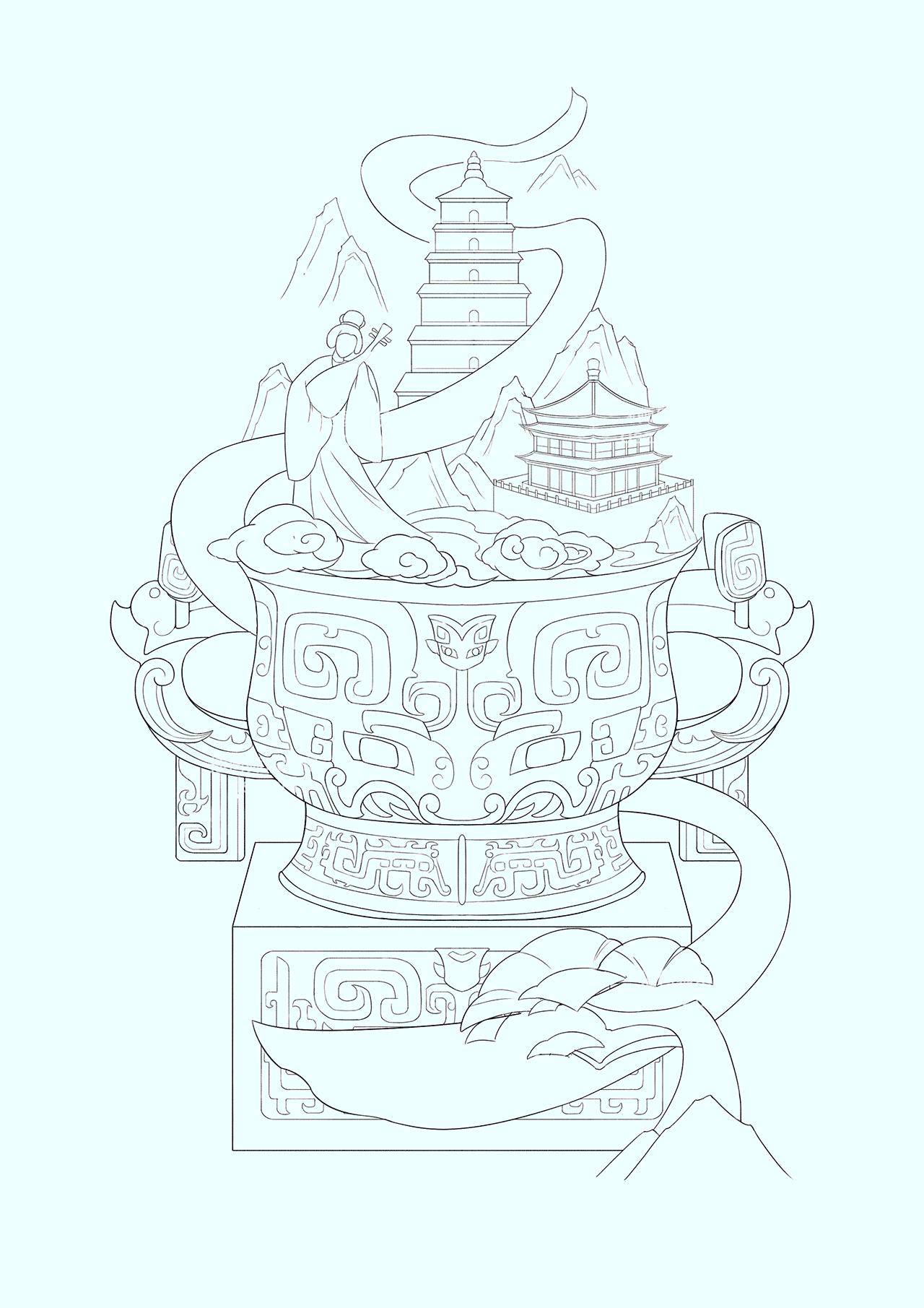 国风文创插画|西安城市文物|文创插画