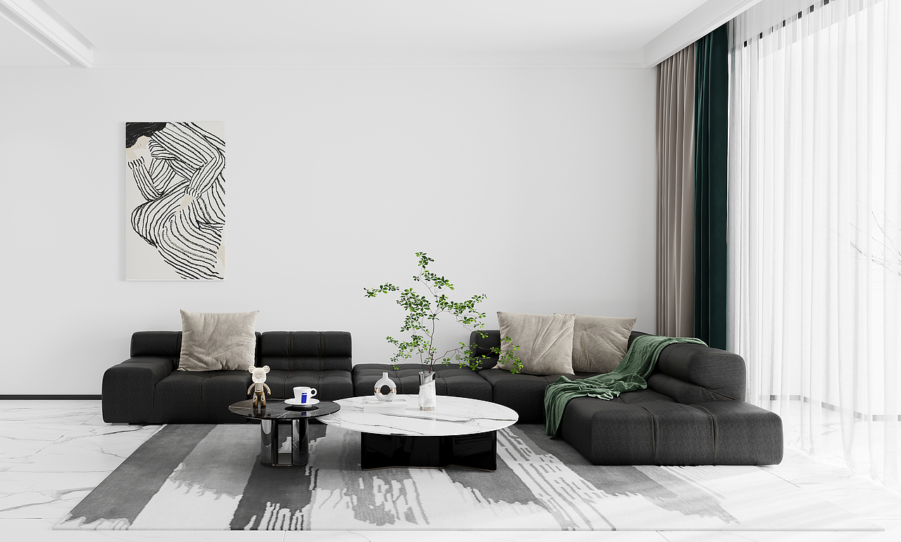 室内设计|现代|黑白灰|效果图