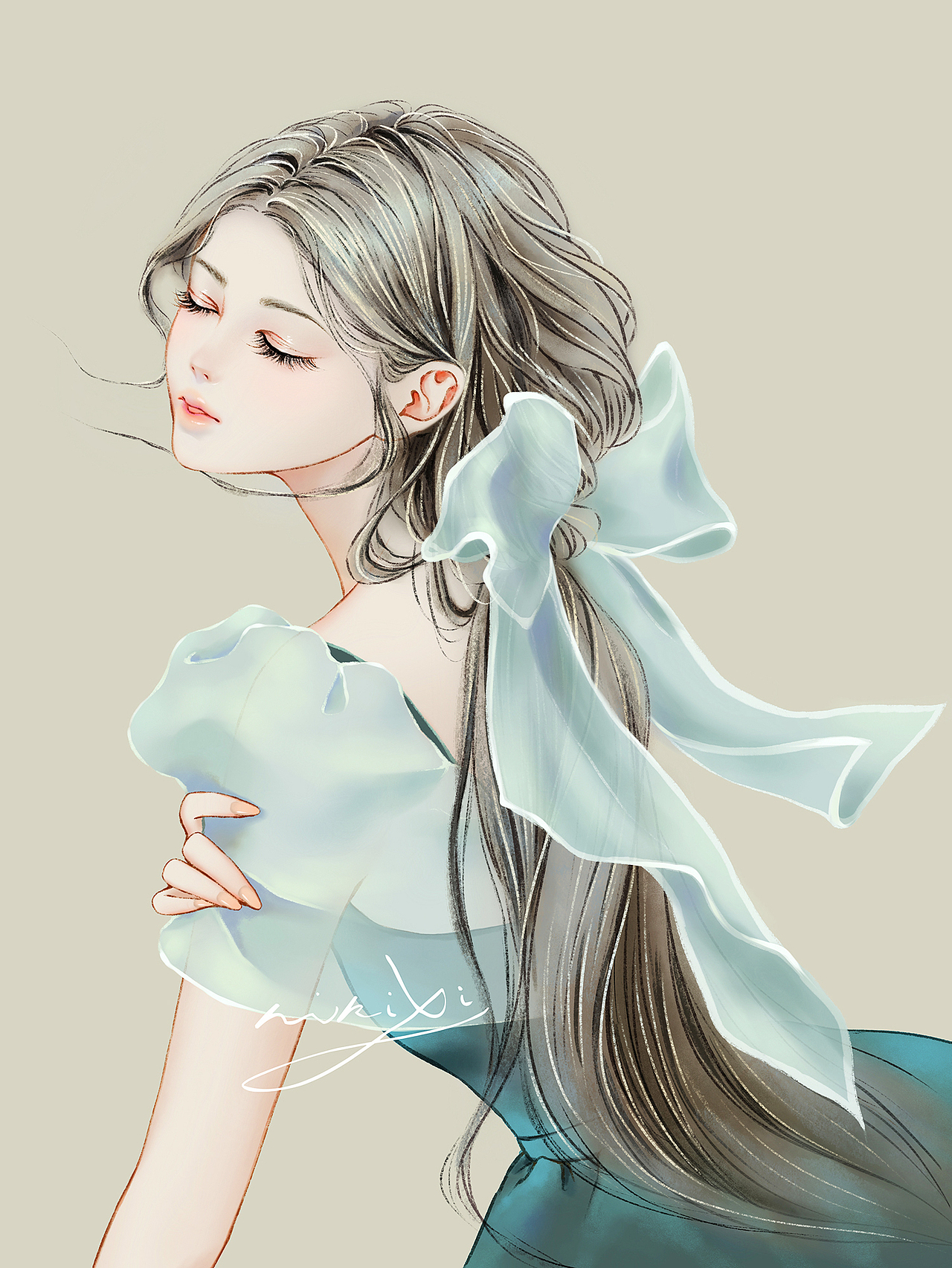 少女篇|蝴蝶结女孩|"静,等花开.