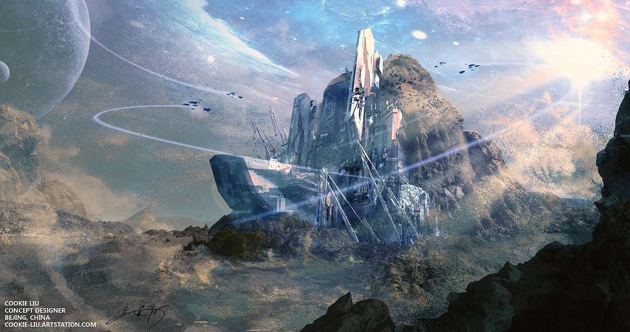 场景概念设计-火星基地