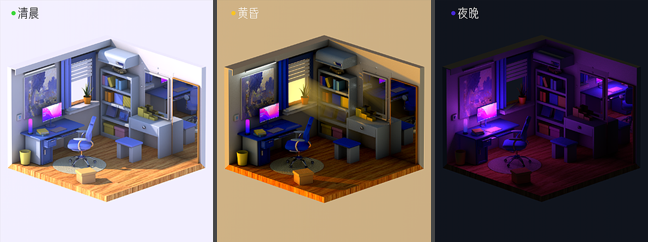 书房的一天--场景氛围渲染（图ZMzAyMTE4NTU2） - 场景 - 站酷设计师x羽毛原创素材 - 站酷ZCOOL