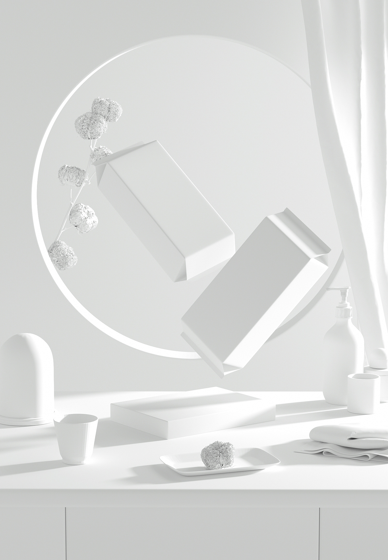 c4d场景建模渲染-美妆产品