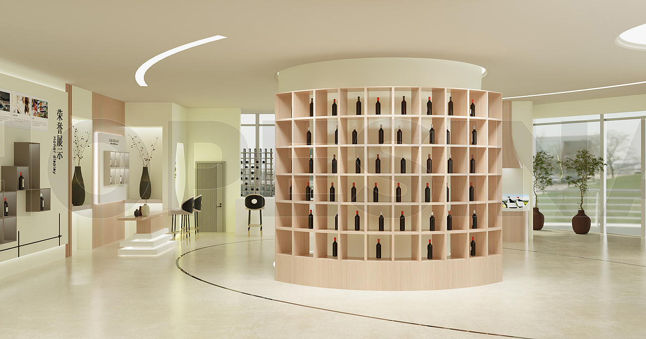 酒业进出口展厅效果图