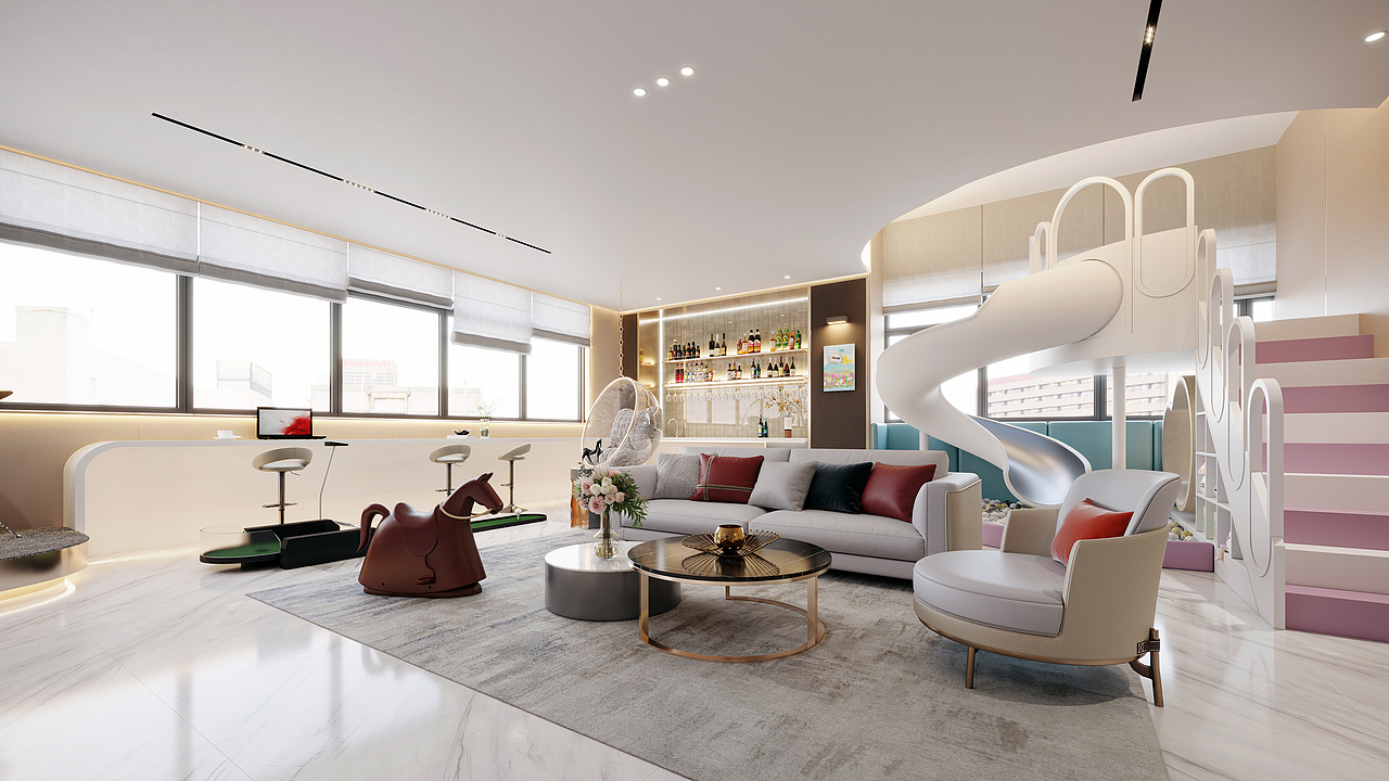 效果图|很好玩的办公室?