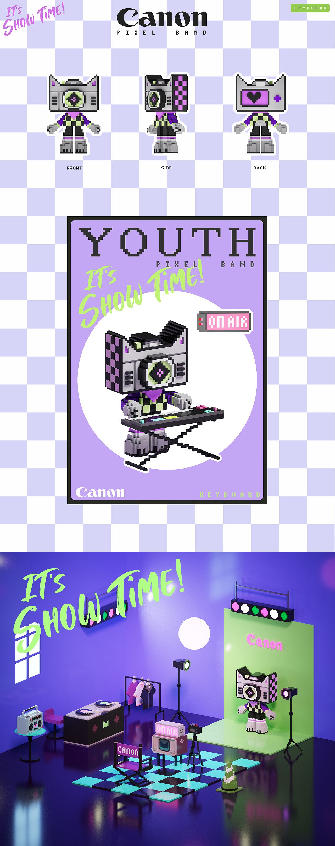 「佳能青春专微」CANON像素乐队~It’s Show Time！（图ZMzA3MzMzMjA0） - IP形象 - 站酷设计师米口电了鹅原创素材 - 站酷ZCOOL