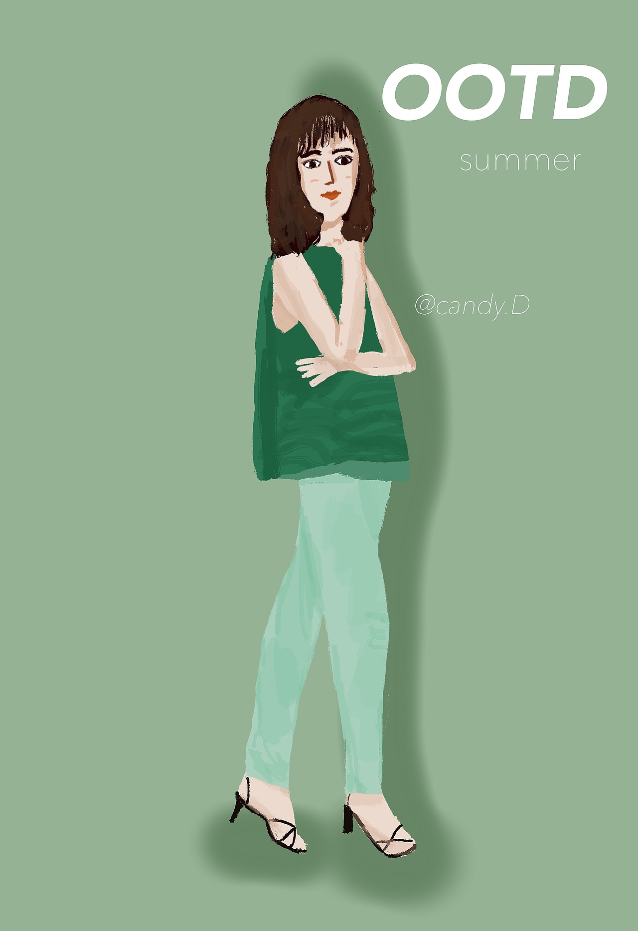 百图挑战/day3/ OOTD summer/思考的女孩（图ZMzA5MzE5MTM2） - 创作习作 - 站酷设计师董蛋花原创素材 - 站酷ZCOOL