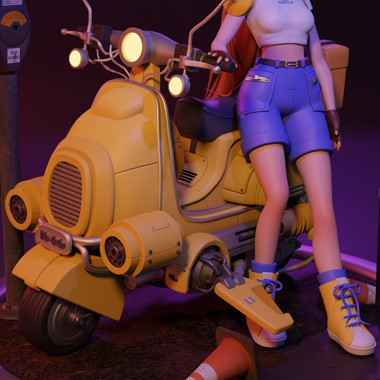 摩托女孩（图ZMzI3NDU0NDQw） - 其他三维 - 站酷设计师小小MO_ONG原创素材 - 站酷ZCOOL