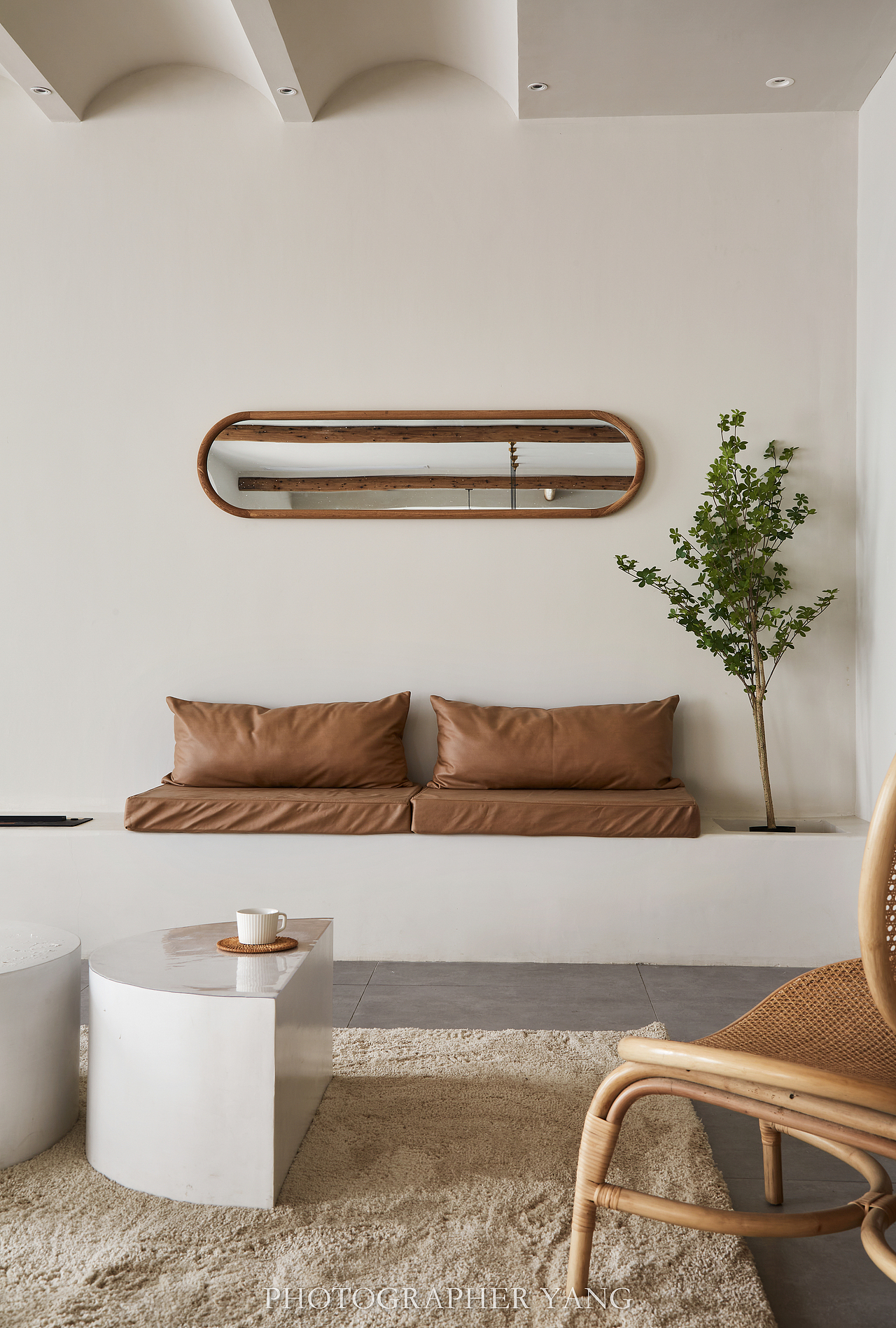 空间摄影|奶油色的民宿空间