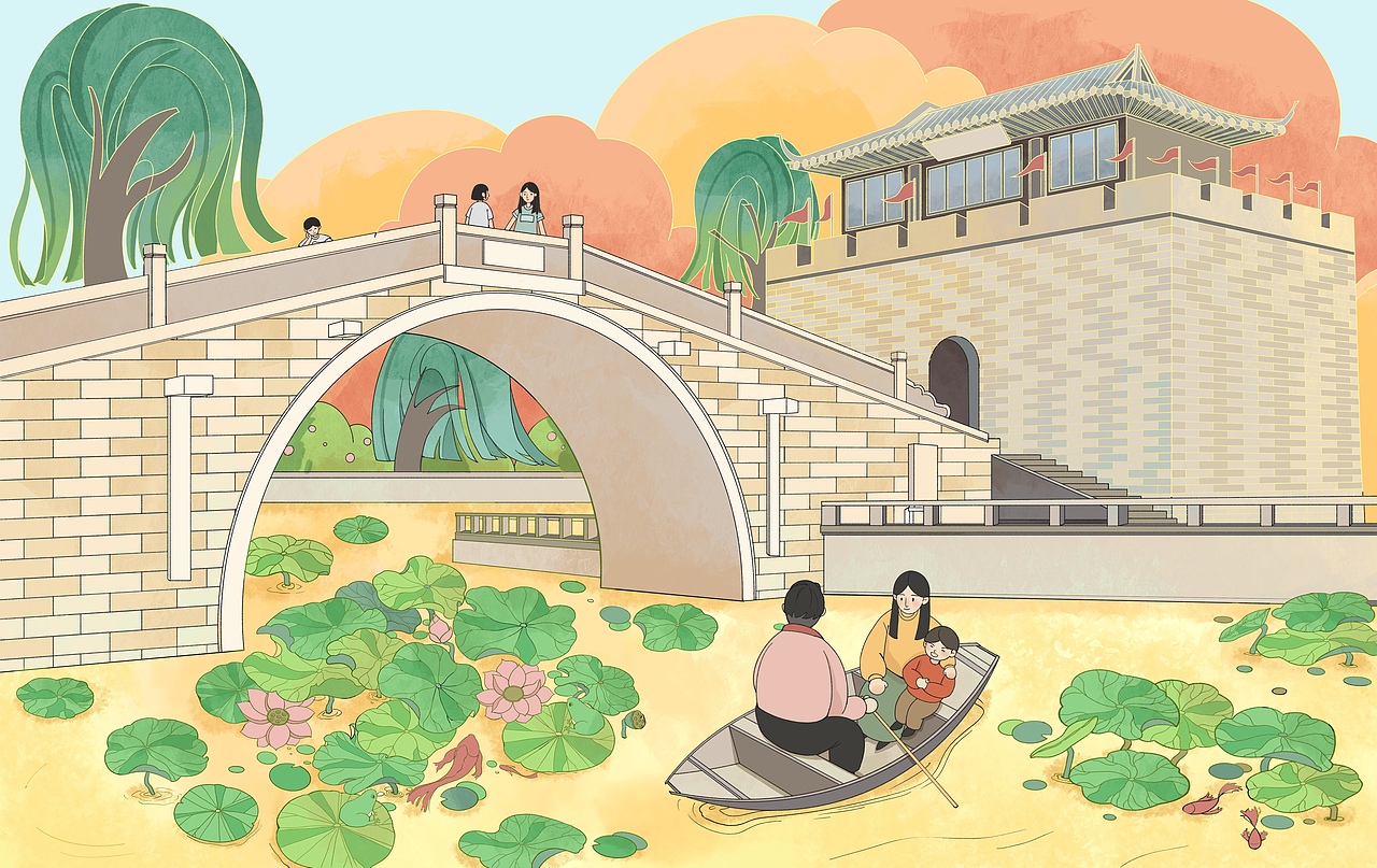 姑蘇美景（圖ZMzQzMDA0MzQ4） - 商業(yè)插畫 - 站酷設(shè)計(jì)師努力畫畫的卷卷原創(chuàng)素材 - 站酷ZCOOL