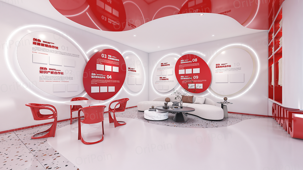 小型展厅 | 党建党群服务中心 | 展陈展厅设计分享（图ZMzY2MDM5MzM2） - 展陈设计 - 站酷设计师小圆圆大创意原创素材 - 站酷ZCOOL