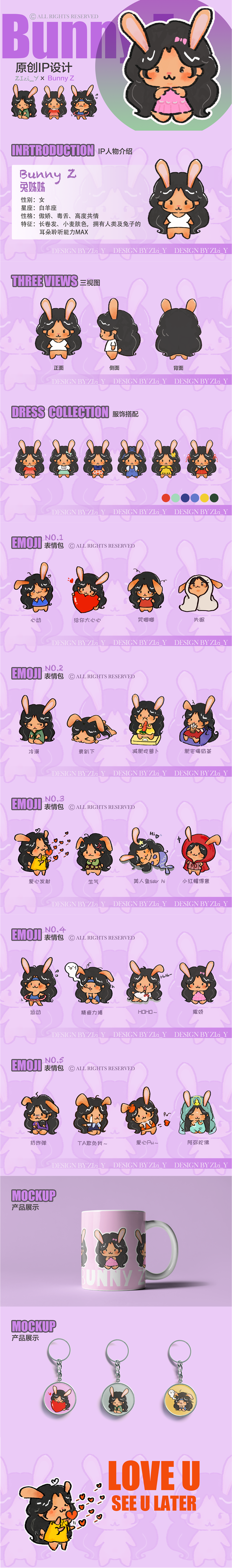 兔年IP BunnyZ兔姊姊｜原创IP表情包设计及延展（图ZMjk5ODQxMjMy） - IP形象 - 站酷设计师ZiasPocketDesign原创素材 - 站酷ZCOOL