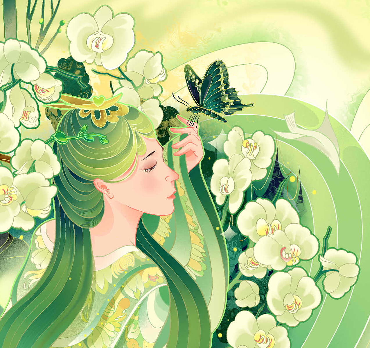 四季女神春夏秋冬品牌插画长图（图ZMzAxMTc4MzAw） - 商业插画 - 站酷设计师執子范原创素材 - 站酷ZCOOL