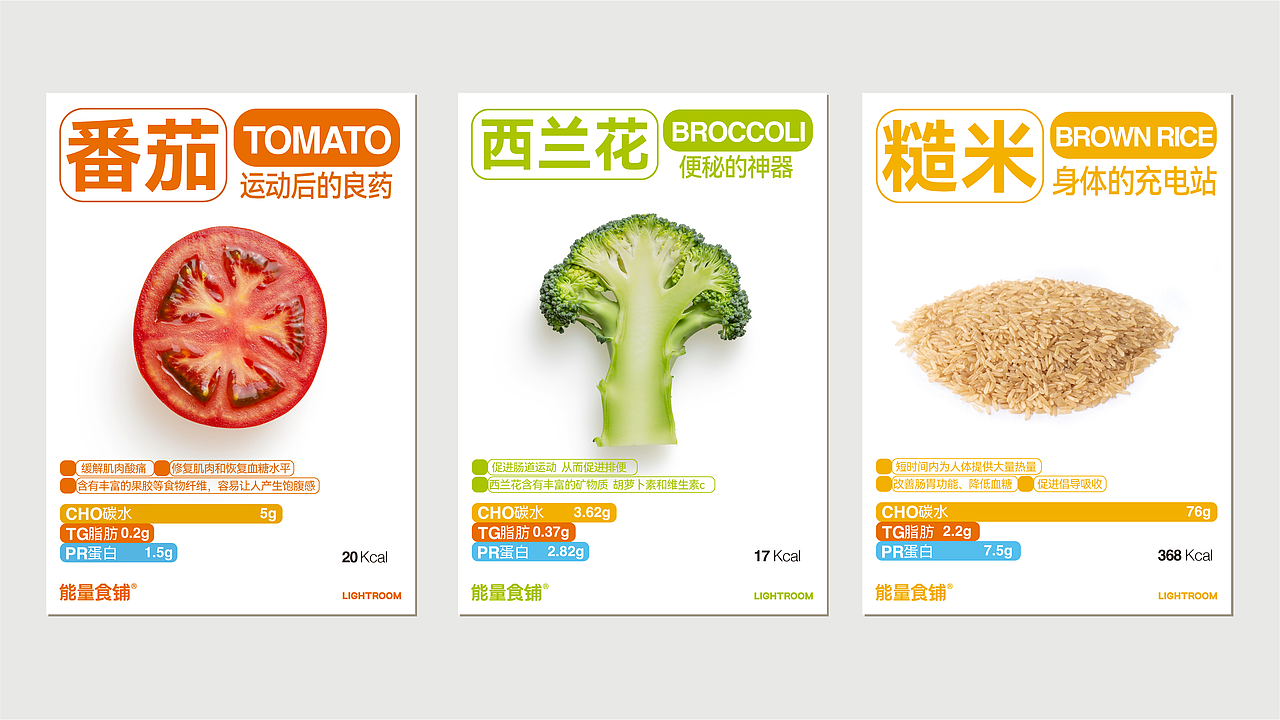 能量食铺轻食品牌设计(每款食物也有自己的能效表)