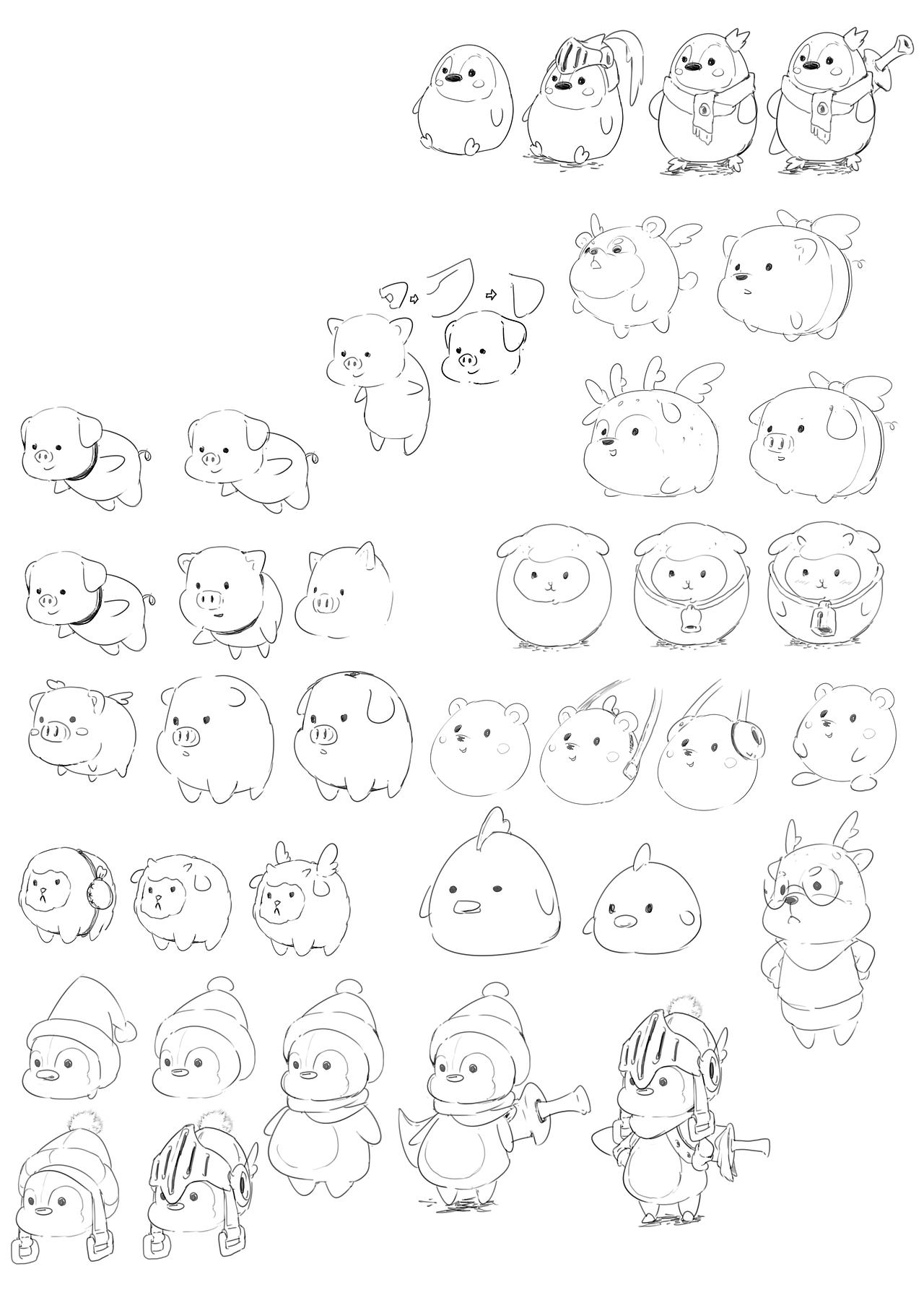 自己的一个人设设定和一些小的宠物设定草图