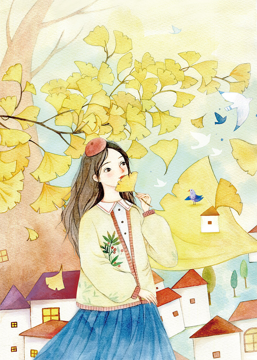 叶落金秋|封面插画