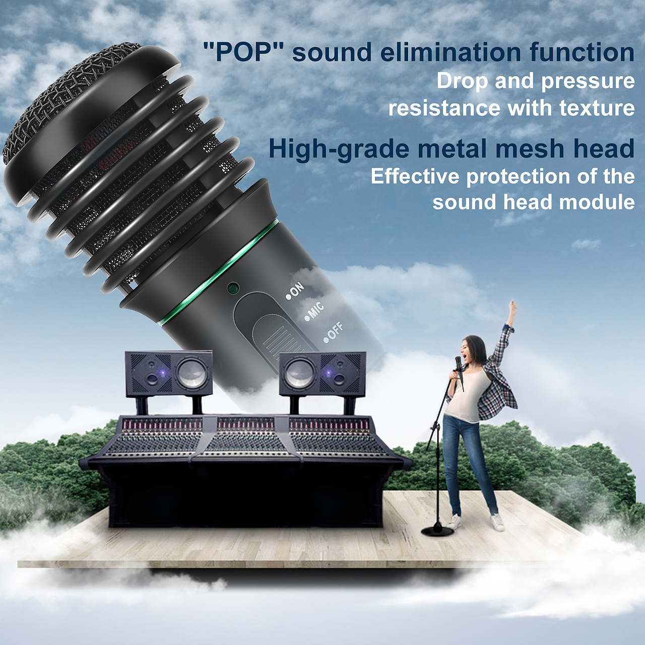 手持有线无线两用麦克风