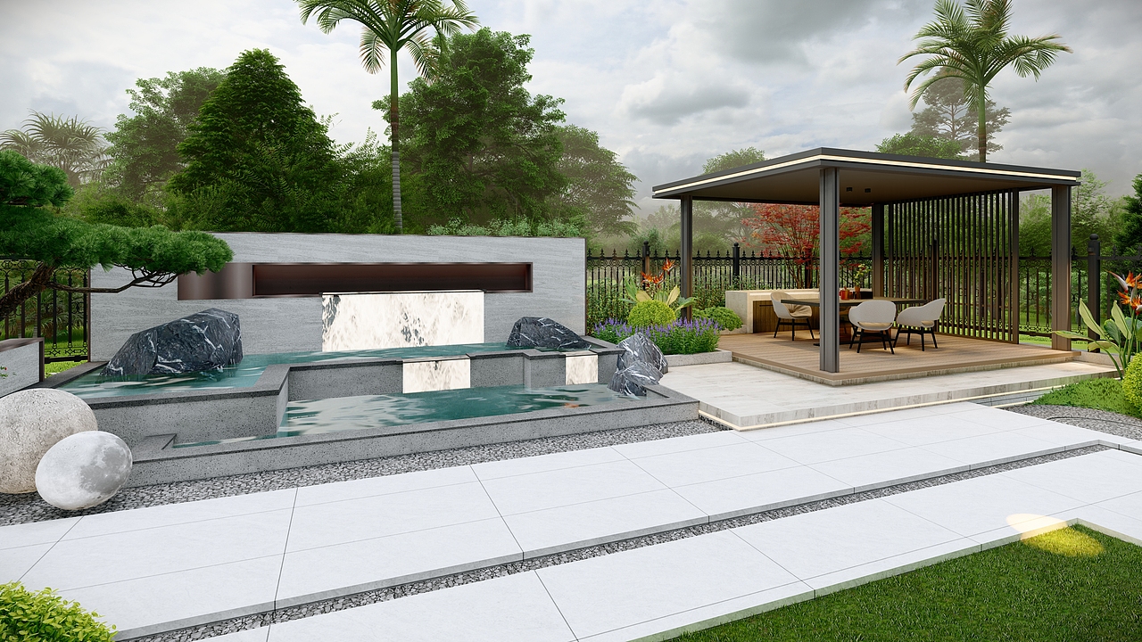 380平米别墅庭院设计,让梦幻与自然交织!