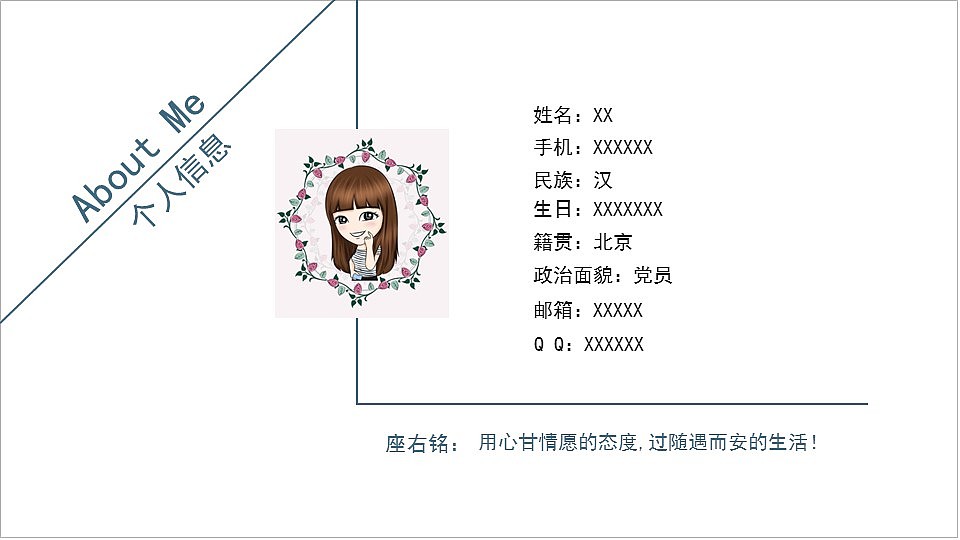 极简清新风个人简历内部岗位竞聘报告PPT模板