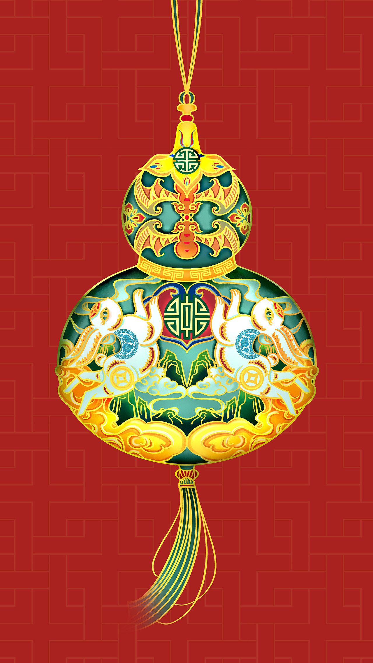 金兔献瑞,兔至福到——桐门国风兔年生肖作品