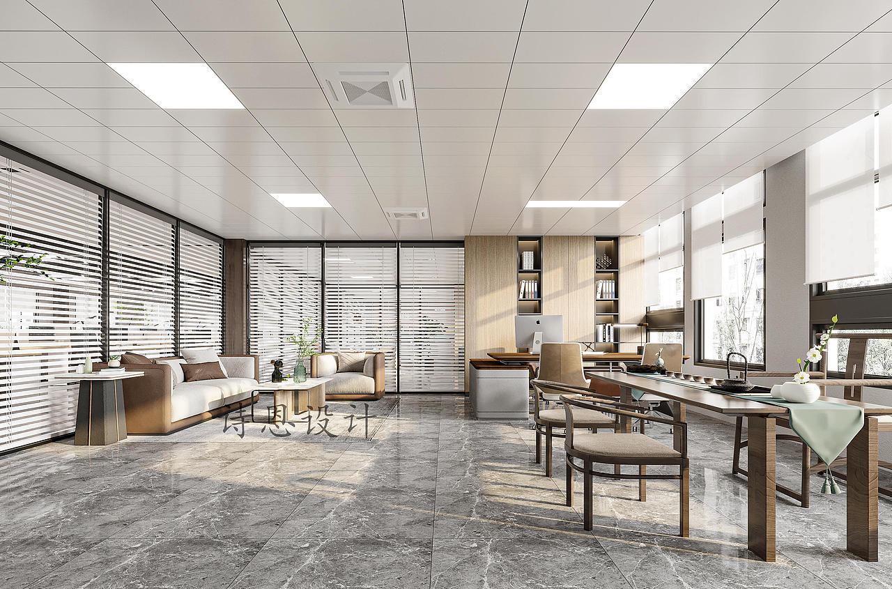 开放共享的办公空间设计,黑白灰的利落