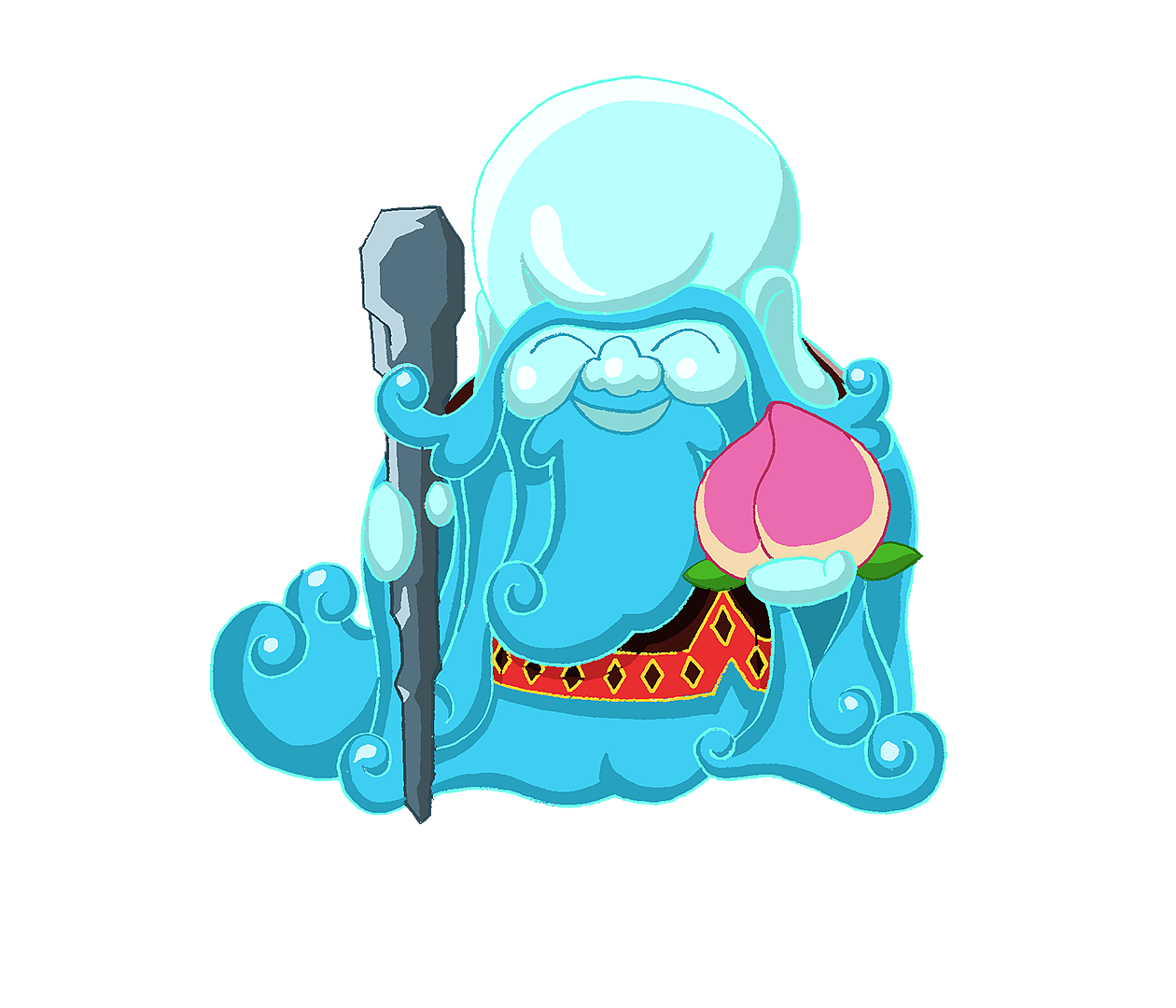 长寿河神卡通q版形象设计