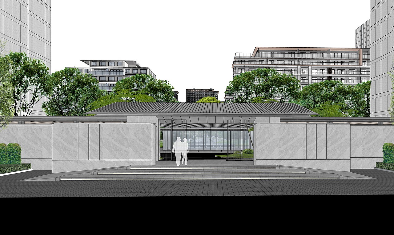 融创招商星河万里示范区景观SU模型下载