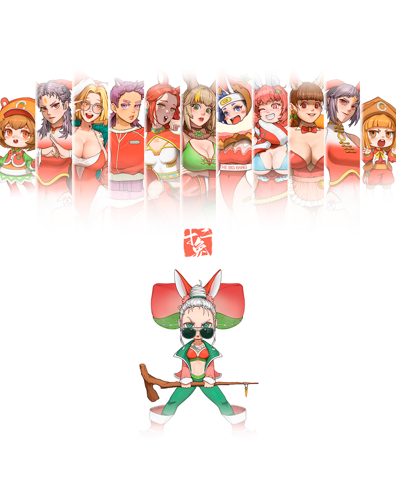 BUNNY GIRL&十二兔——给兔年的十二个祝福（图ZMzMxOTAyNDY0） - 概念设定 - 站酷设计师CPY_平阳原创素材 - 站酷ZCOOL