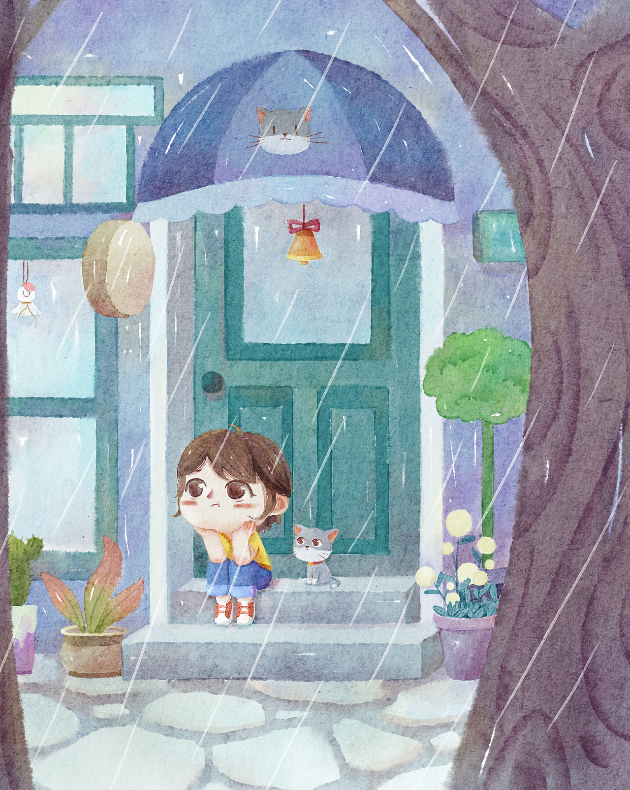 仿手绘水彩儿插（图ZMjk3OTg2MjAw） - 儿童插画 - 站酷设计师蕊一娜原创素材 - 站酷ZCOOL