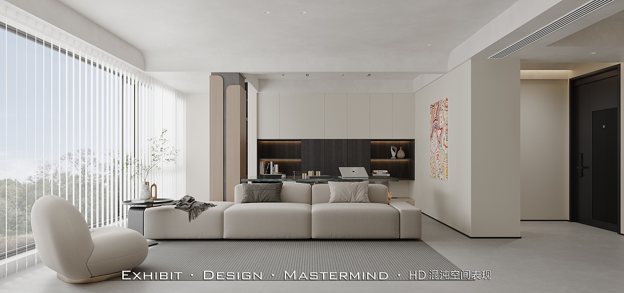 现代 极简风 平层客餐厅X 混沌空间表现