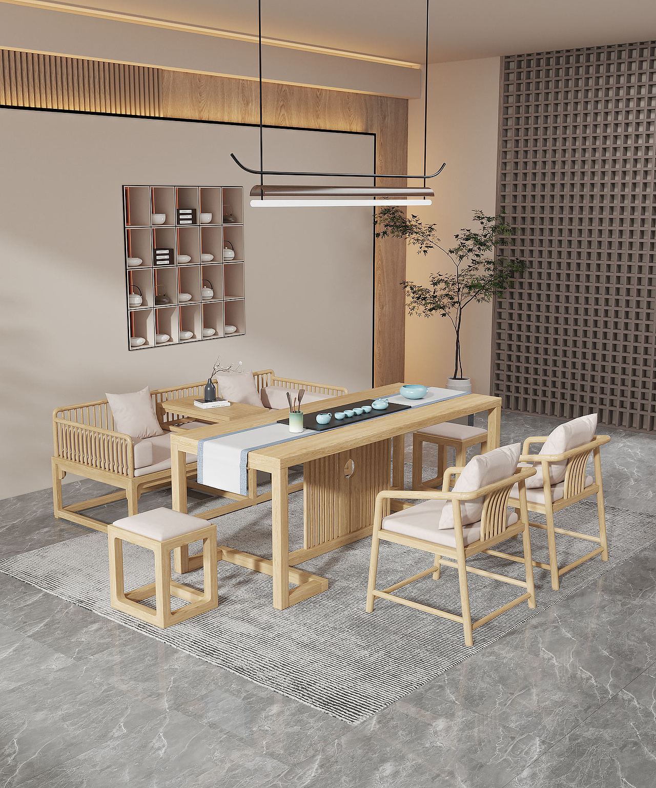 新中式茶卓椅组