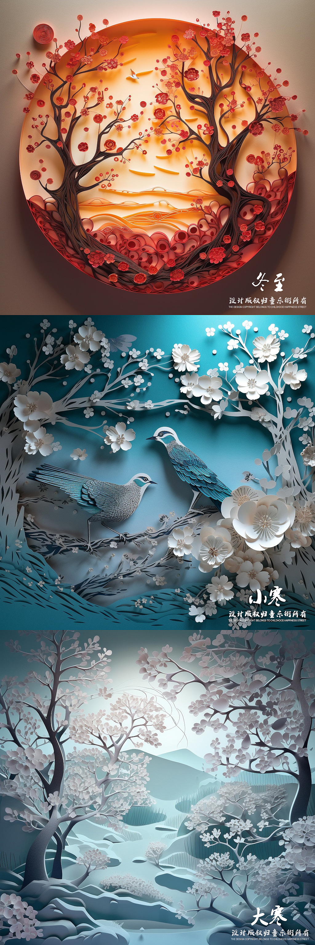 来自未来的剪纸设计，惊艳你的四季！（图ZMzM4OTcxMDQ0） - 图案 - 站酷设计师童乐街原创素材 - 站酷ZCOOL