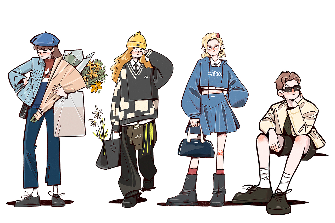 100个人物插画练习 [三]（图ZMzQ4MzkzNTMy） - 创作习作 - 站酷设计师小松果慢慢原创素材 - 站酷ZCOOL