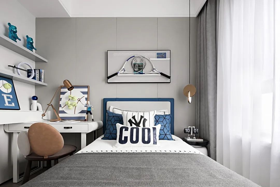 98㎡现代轻奢风格新房装修,卧室飘窗绝绝子!