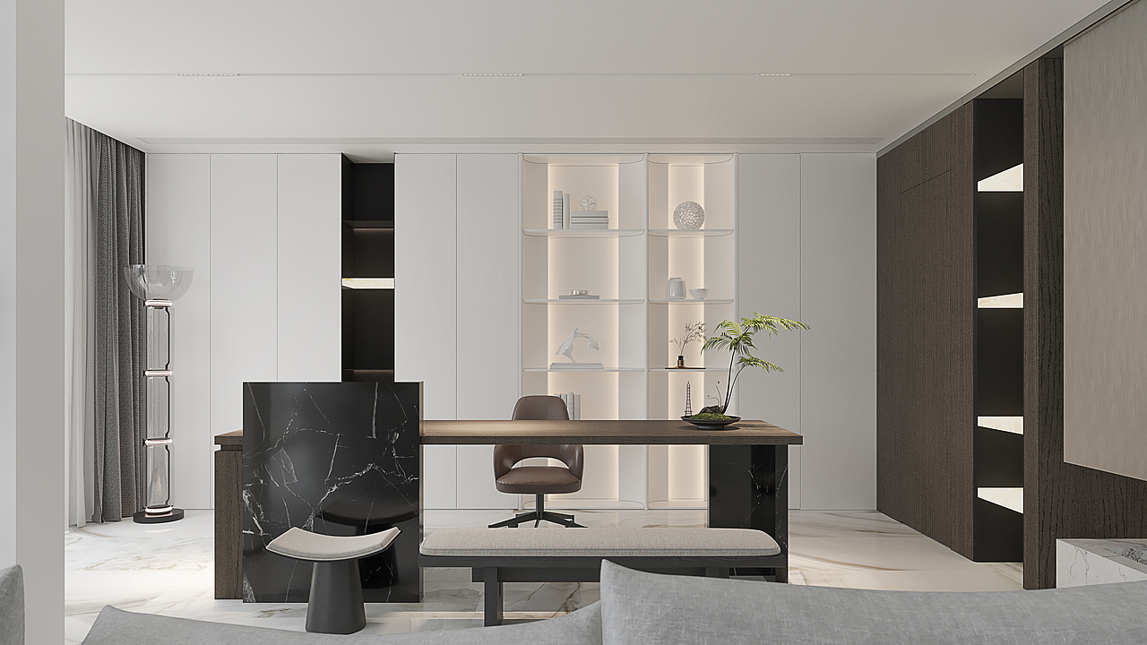 几何共社丨330m²顶层平墅，沉静疗愈的居心之所（图ZMzU2NjI0Njgw） - 家装设计 - 站酷设计师黑米洲原创素材 - 站酷ZCOOL