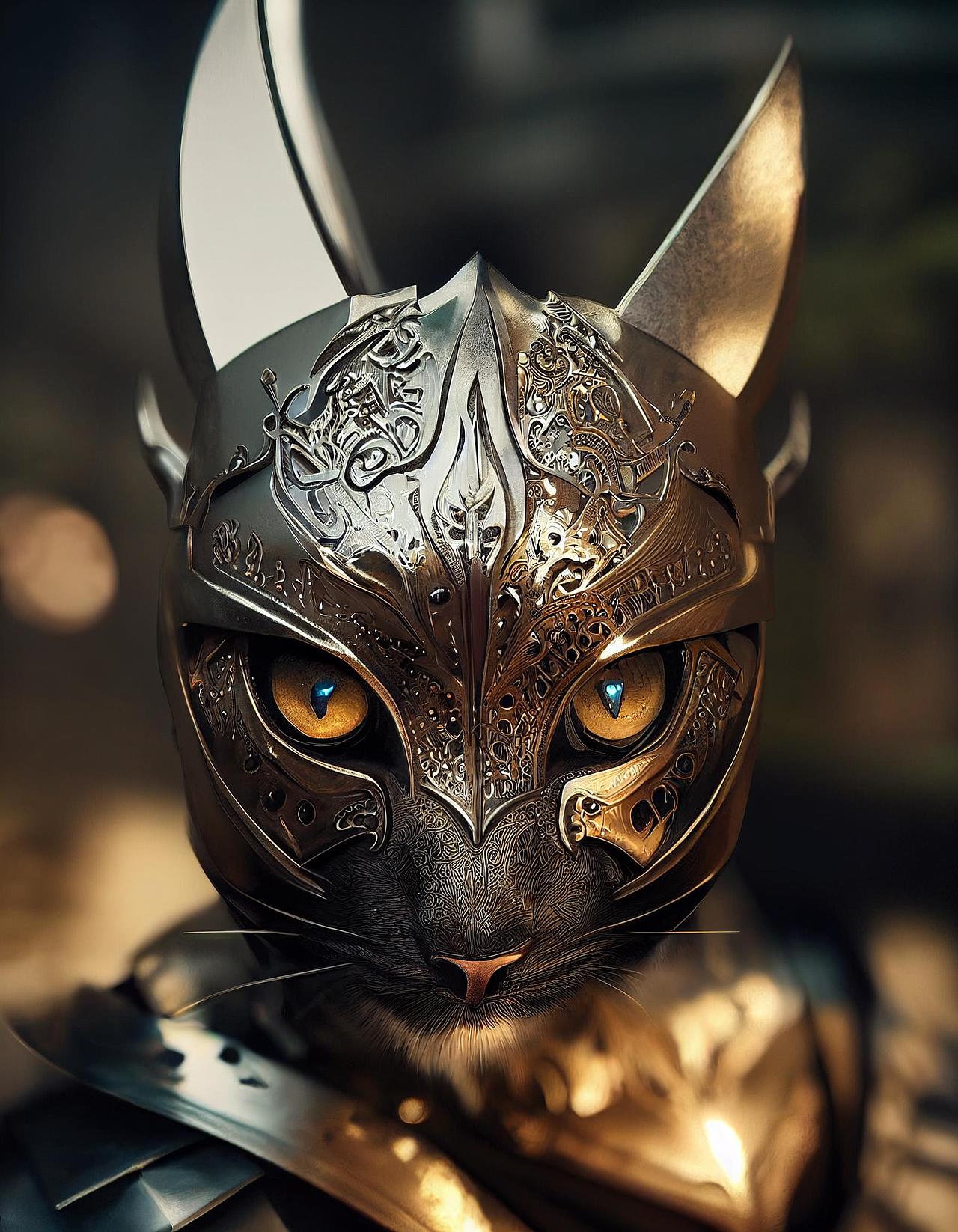 用ai写出了几只猫咪骑士_恶童制慥-站酷zcool