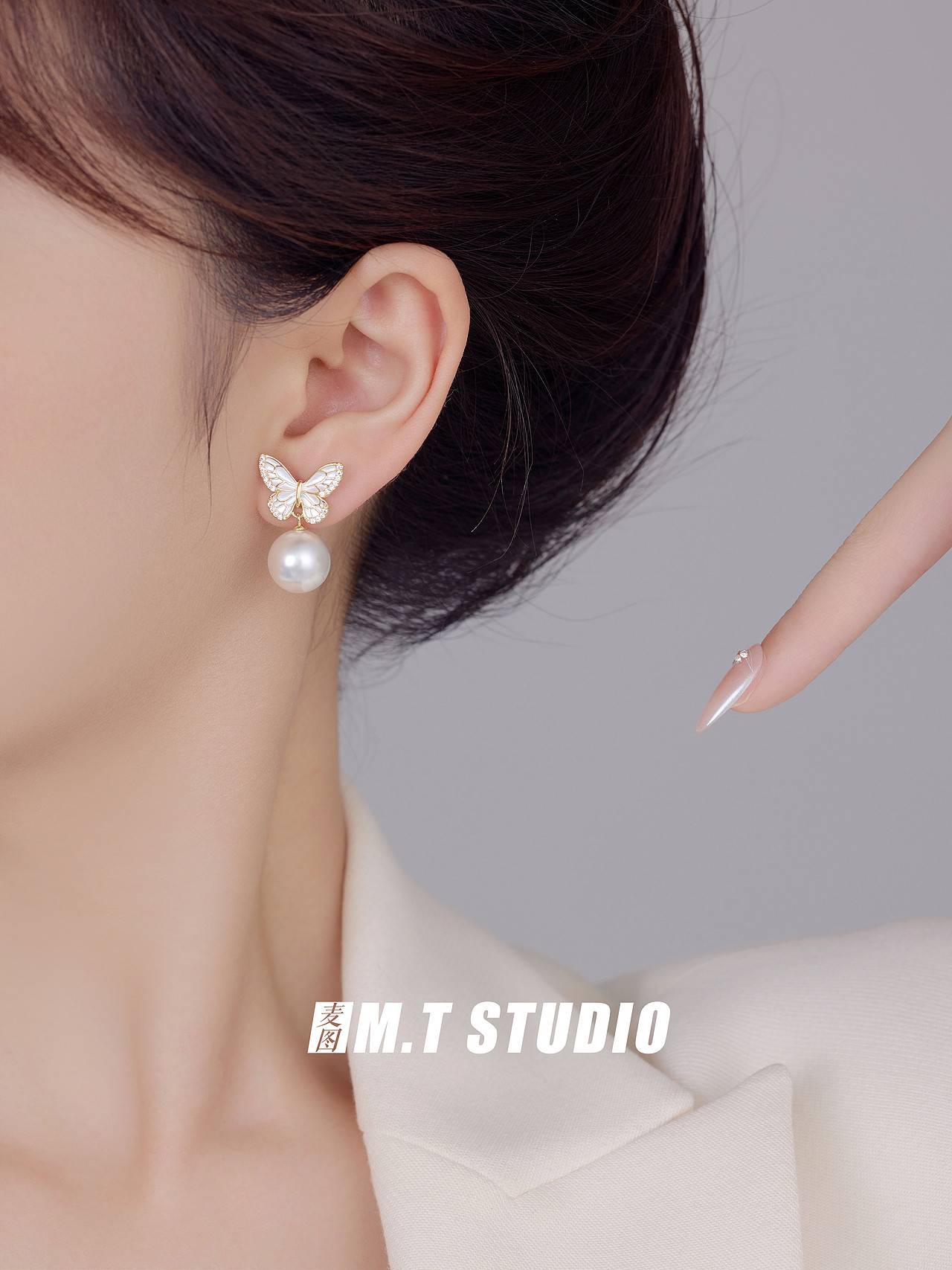 饰品拍摄小众耳饰无头风模特拍照珍珠饰品耳钉模特拍摄