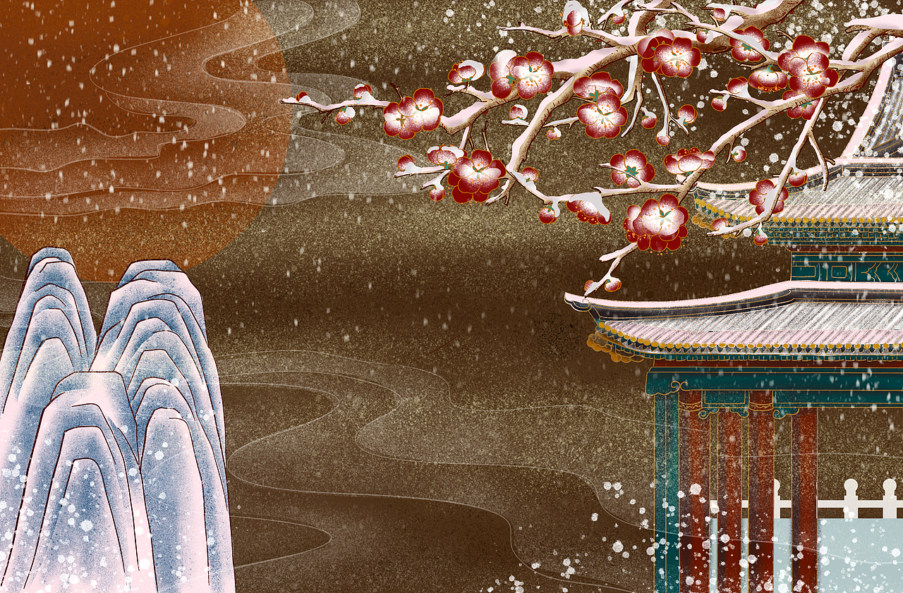 国潮中国风景点插画PSD源文件(45p)