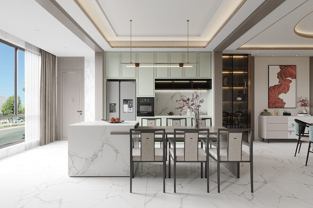 现代｜家装表现 | 新中式（图ZMzQyODIzMzE2） - 家装设计 - 站酷设计师一只小星星星原创素材 - 站酷ZCOOL