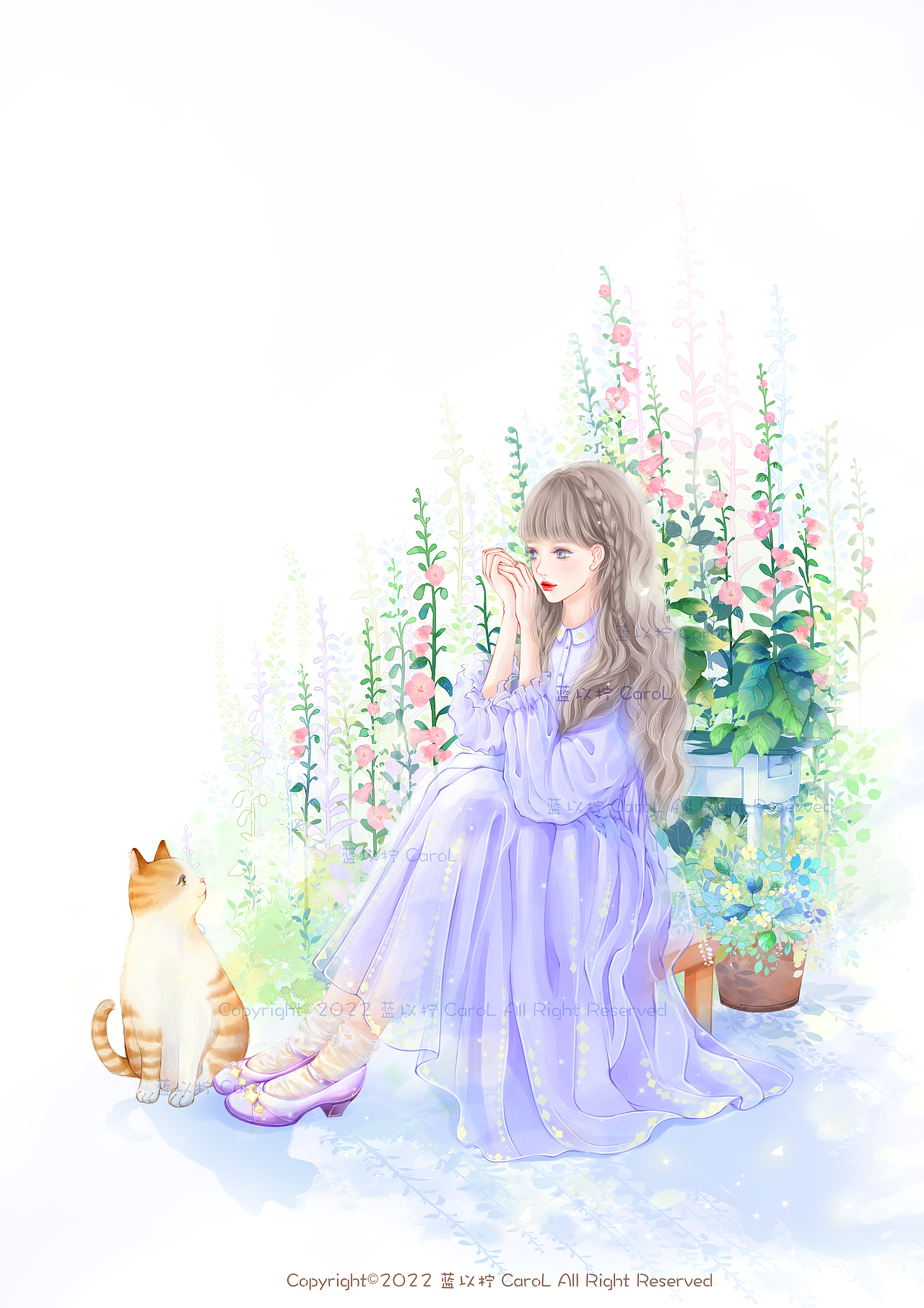 猫咪与少女（图ZMjk4NjM4NjY4） - 创作习作 - 站酷设计师以柠CaroL原创素材 - 站酷ZCOOL